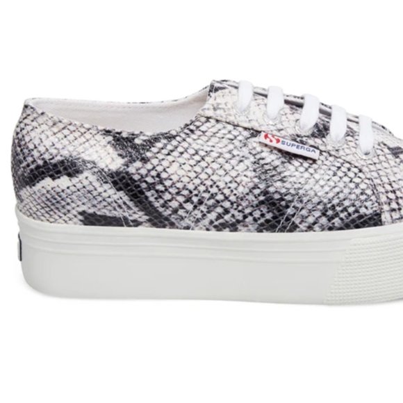 snakeskin platform sneakers